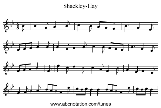 Shackley-Hay - staff notation