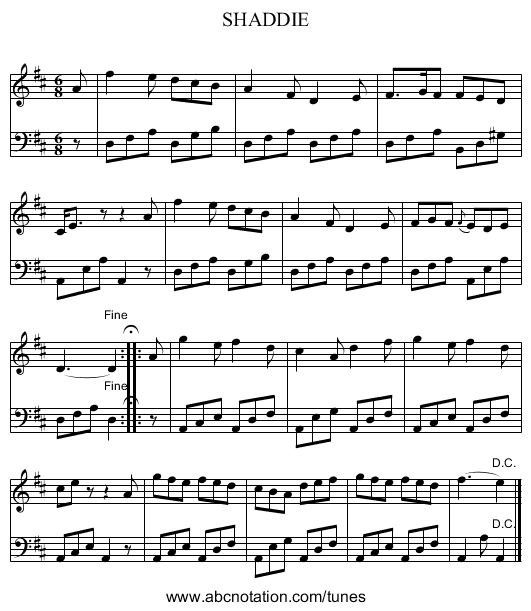 SHADDIE - staff notation