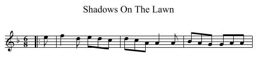 Shadows On The Lawn - staff notation