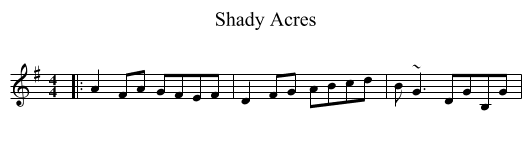 Shady Acres - staff notation
