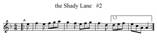 Shady Lane   #2, the  - staff notation