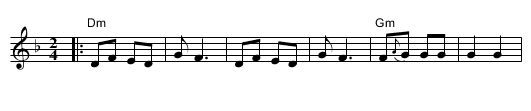 Shain vi di l'vone - staff notation