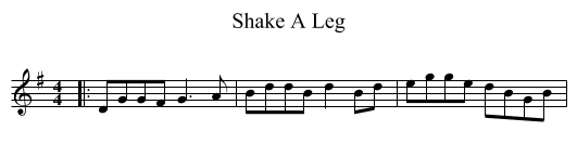 Shake A Leg - staff notation