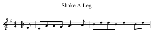 Shake A Leg - staff notation