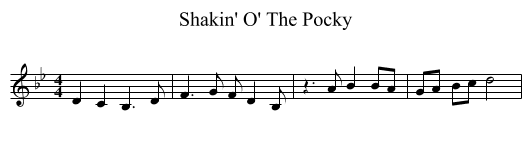 Shakin' O' The Pocky - staff notation