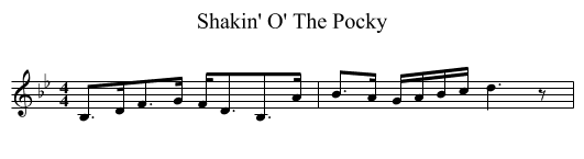 Shakin' O' The Pocky - staff notation