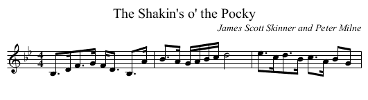 Shakin's o' the Pocky, The - staff notation