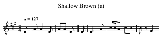 Shallow Brown (a) - staff notation