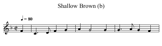 Shallow Brown (b) - staff notation