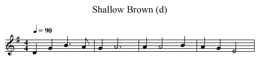 Shallow Brown (d) - staff notation