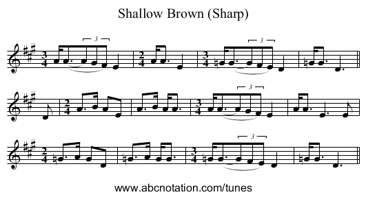 Shallow Brown (Sharp) - staff notation