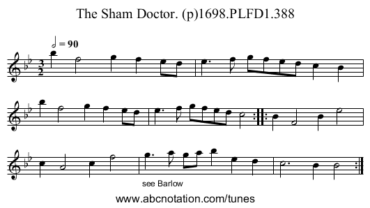 Sham Doctor. (p)1698.PLFD1.388, The - staff notation