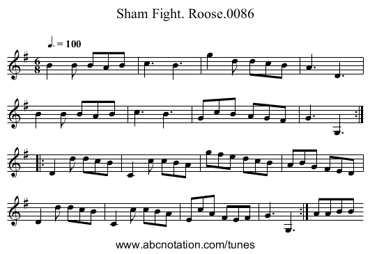 Sham Fight. Roose.0086 - staff notation