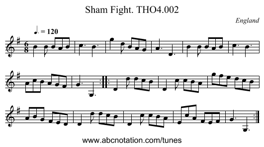 Sham Fight. THO4.002 - staff notation