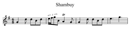 Shambuy - staff notation