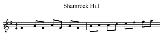 Shamrock Hill - staff notation