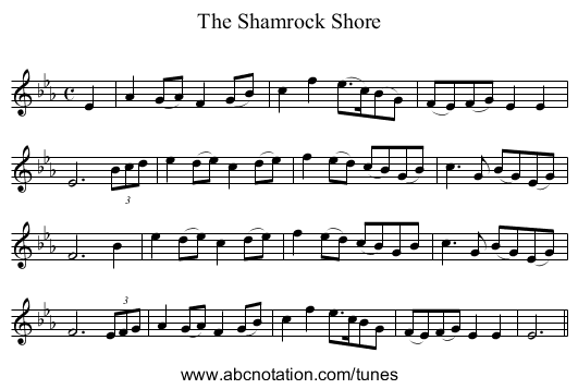 Shamrock Shore, The - staff notation