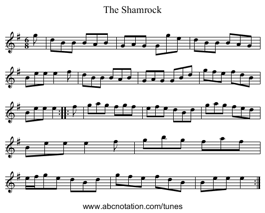 Shamrock, The - staff notation