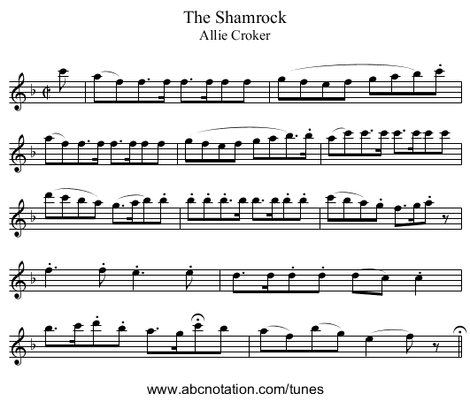 Shamrock, The - staff notation