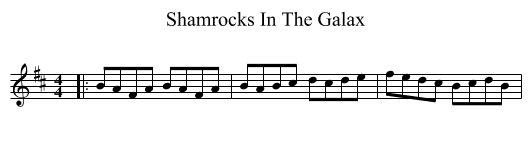 Shamrocks In The Galax - staff notation