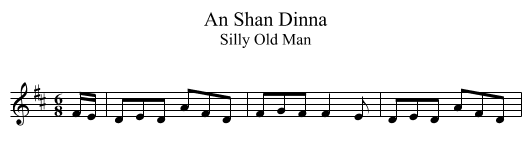 Shan Dinna, An - staff notation