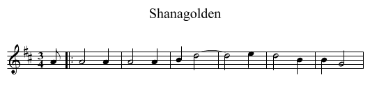 Shanagolden - staff notation