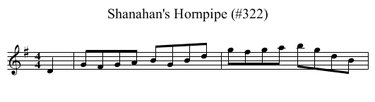 Shanahan's Hornpipe (#322) - staff notation