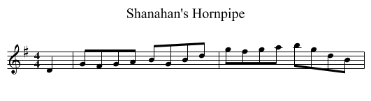 Shanahan's Hornpipe - staff notation