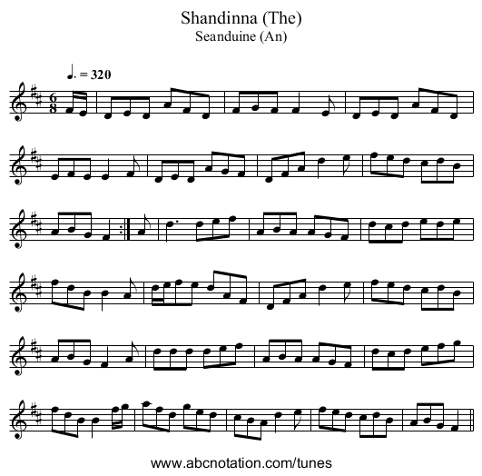 Shandinna (The) - staff notation