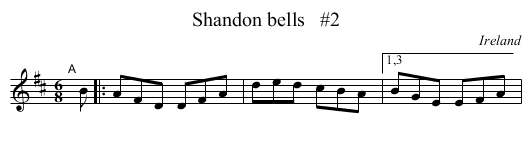Shandon bells   #2 - staff notation