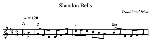 Shandon Bells - staff notation