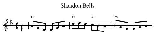 Shandon Bells - staff notation