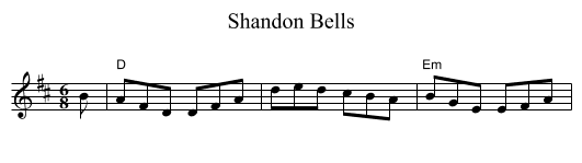 Shandon Bells - staff notation
