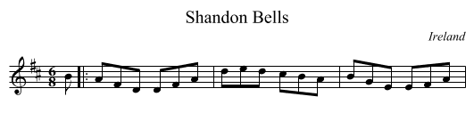 Shandon Bells - staff notation