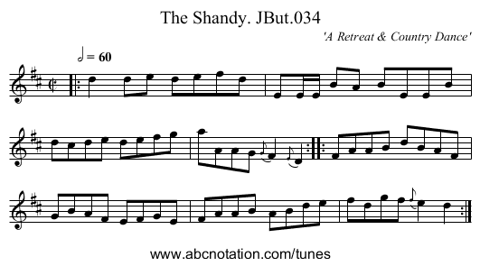 Shandy. JBut.034, The - staff notation