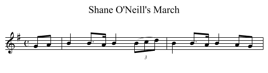 Shane O'Neill's March - staff notation