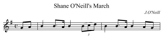 Shane O'Neill's March - staff notation