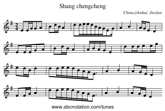 Shang chengcheng - staff notation