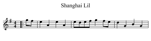 Shanghai Lil - staff notation