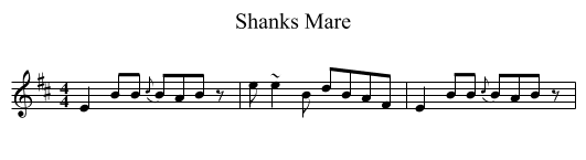 Shanks Mare - staff notation