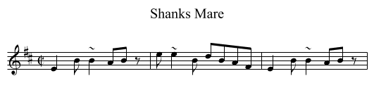 Shanks Mare - staff notation