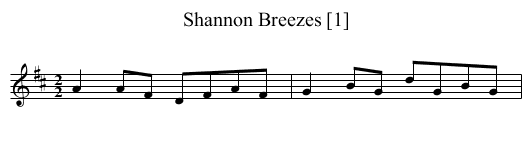 Shannon Breezes [1] - staff notation