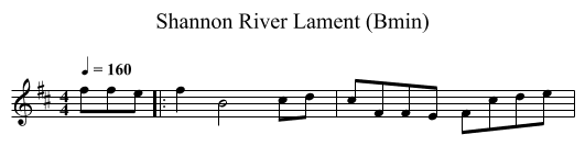 Shannon River Lament (Bmin) - staff notation