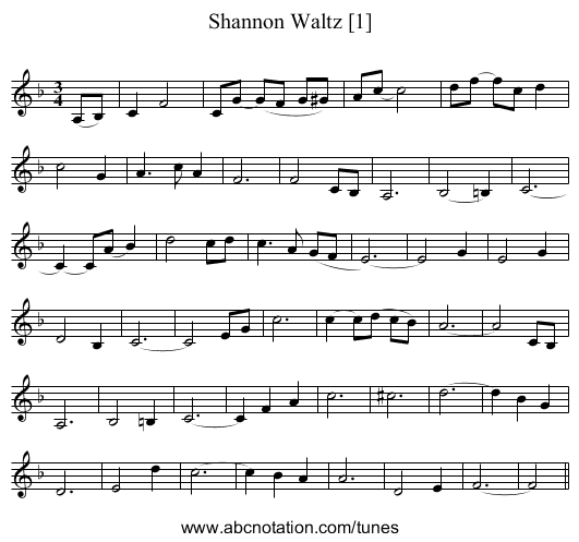 Shannon Waltz [1] - staff notation