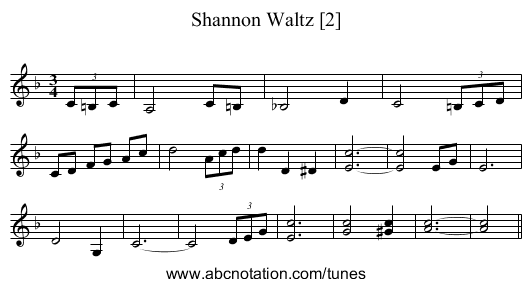Shannon Waltz [2] - staff notation