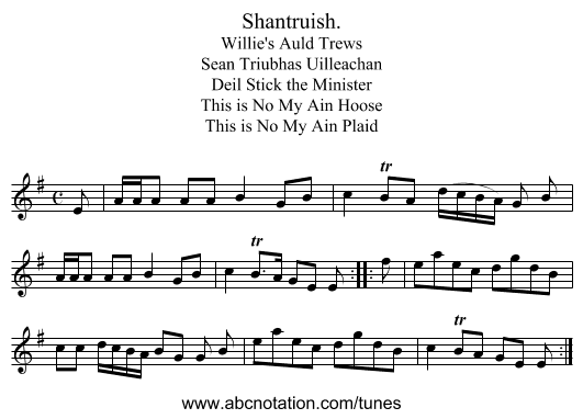 Shantruish. - staff notation
