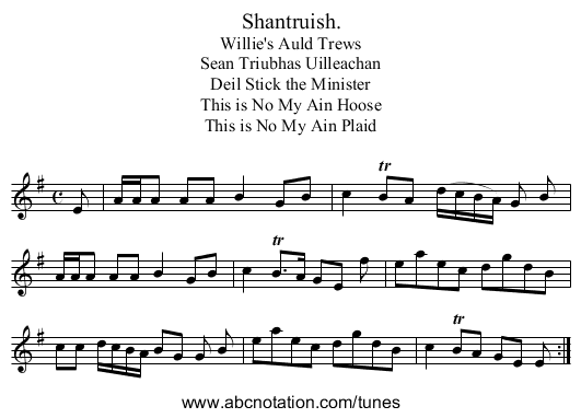Shantruish. - staff notation