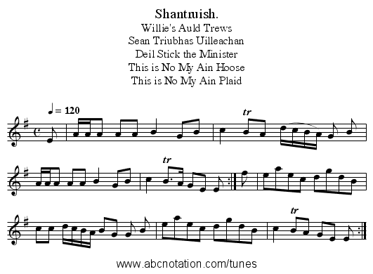 Shantruish. - staff notation
