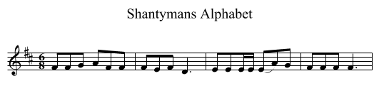 Shantymans Alphabet - staff notation