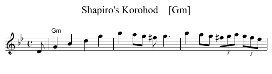 Shapiro's Korohod    [Gm] - staff notation